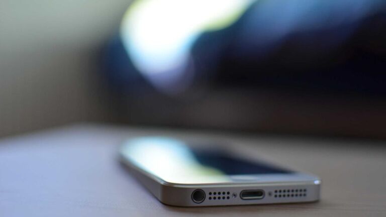 Smartphone on a table
