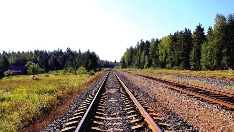 Railway line through the countryside